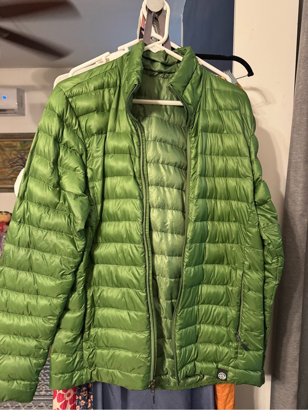 REI Men's Bright Green Quilted Packable Puffer Jacket